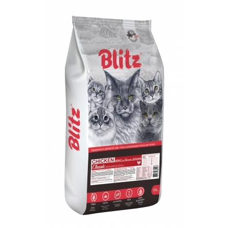 Blitz сухой корм для взрослых кошек «Курица» 