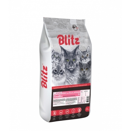 Blitz сухой корм для взрослых кошек «Ягнёнок» 