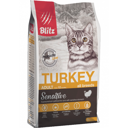Blitz: сухой корм для взрослых кошек «Индейка» 2кг