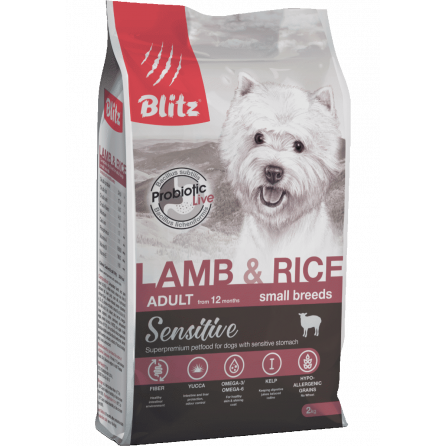 Blitz сухой корм для мелких пород собак с ягненком и рисом 2кг