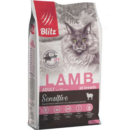 Blitz сухой корм для взрослых кошек «Ягнёнок» 