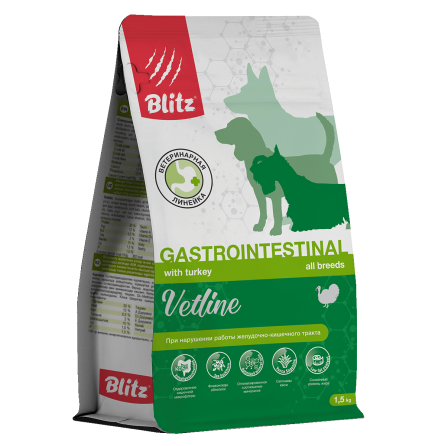 Blitz Vetline Gastrointestinal сухой полнорационный диетический корм для собак при расстройствах пищеварения