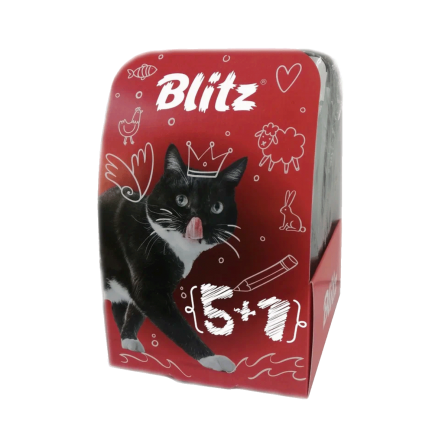 Blitz Sensitive Ассорти 5+1 набор влажных кормов для взрослых кошек