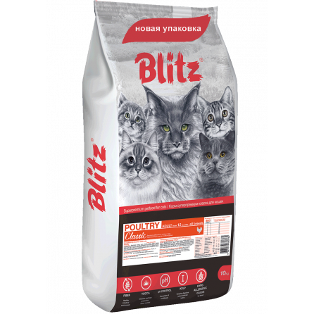 Blitz сухой корм для взрослых кошек «Домашняя птица» 