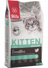 Blitz сухой корм с индейкой для котят, беременных и кормящих кошек 2кг