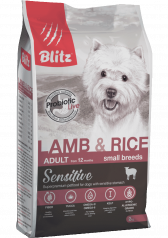 Blitz сухой корм для мелких пород собак с ягненком и рисом 2кг