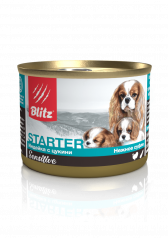 Blitz Sensitive «Индейка с цукини» консервированный корм-стартер для щенков, беременных и кормящих сук (200г)