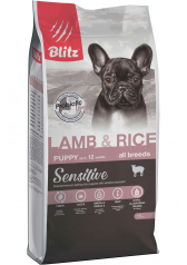 Blitz сухой корм для щенков всех пород с ягнёнком и рисом 