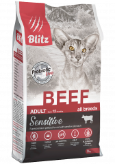 Blitz сухой корм для взрослых кошек «Говядина» 