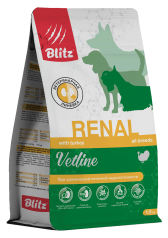 Blitz Renal Dog сухой полнорационный диетический корм для собак при хронической почечной недостаточности