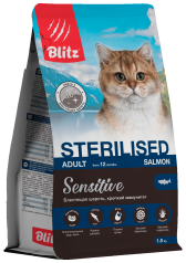 Blitz Sensitive с Лососем сухой корм для стерилизованных кошек