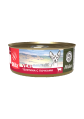 Blitz Holistic «Телятина с почками» мясной паштет — влажный корм для взрослых кошек 