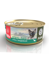 Blitz Holistic «Утка с индейкой» мясной паштет — влажный корм для стерилизованных кошек 