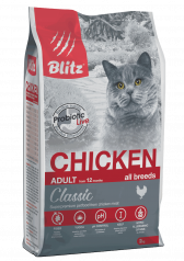 Blitz сухой корм для взрослых кошек «Курица» 